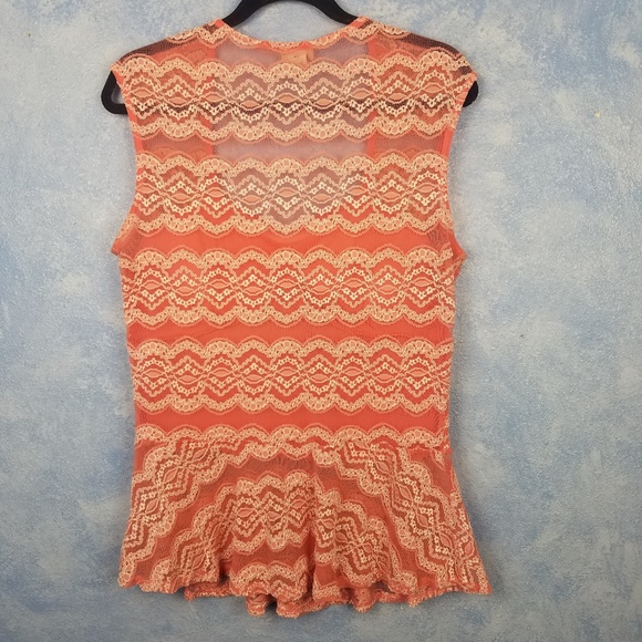 Celine | Light Pink Lace Peplum Blouse - Picture 5 of 7